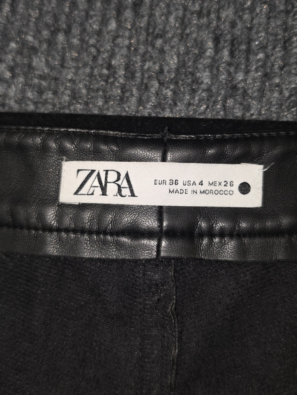 Zara Black Faux Leather Straight-Leg Pants - Picture 5 of 9